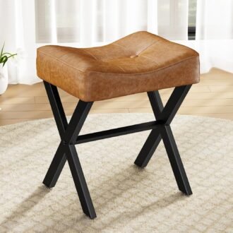 8-inch leather dressing stool